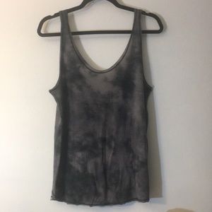 NWOT gray and black tie dye low back tank top